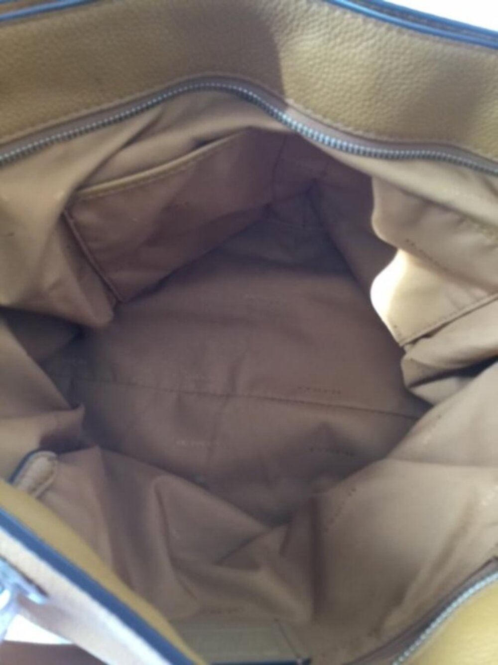 Coach Turnlock Chain Tote Bag in Tan/Light Saddle Polished Pebble Leather #56830 - Picture 12 of 13